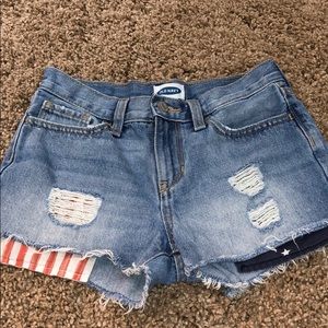 Old navy jean shorts American flag pockets
